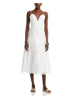 NWT Farm Rio White Laise Eyelet Sleeveless Maxi Dress XS MSRP $298